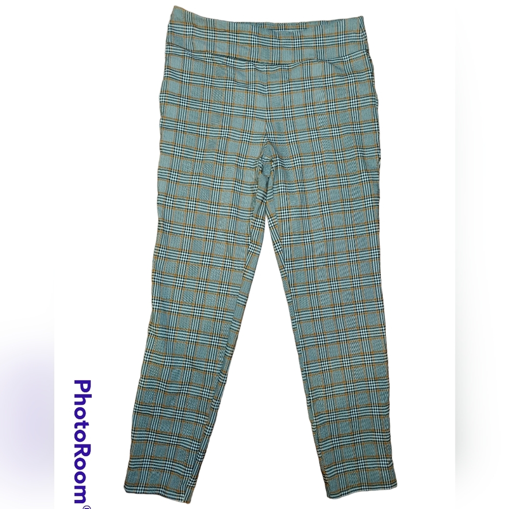 Plaid Pull-On Pants, Large